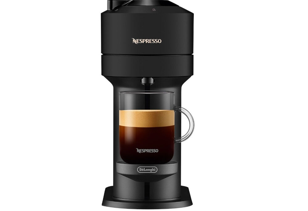 Ekspres DELONGHI Nespresso Vertuo Next ENV 120.BM Czarny cicha praca szybkie nagrzewanie kod kreskowy laser czytnikowy wyposazenie