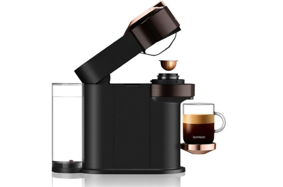 Ekspres DELONGHI Nespresso Vertuo Next ENV 120.BW Brązowy mozliwosci piec roznych rozmiarow espresso double espresso gran lungo mug alto innowacyjna technologia kawy