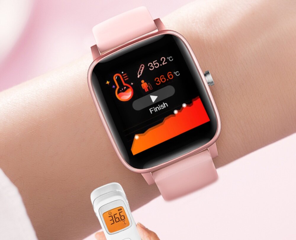 Smartwatch BEMI Ter 2 ekran bateria czujniki zdrowie sport pasek ładowanie pojemność rozdzielczość łączność sterowanie krew puls rozmowy smartfon aplikacja Czarny alarm odnalezienie zagubienie
