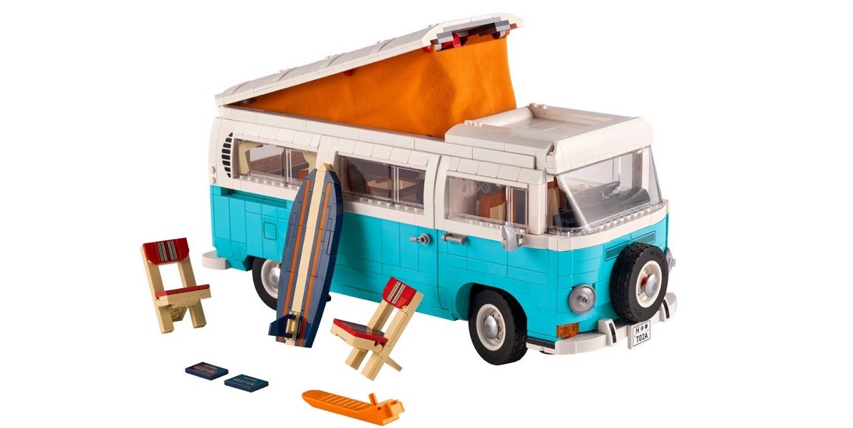 LEGO Icons Volkswagen T2 Camping Bus 10279 деталі автентичності легендарного лобового скла