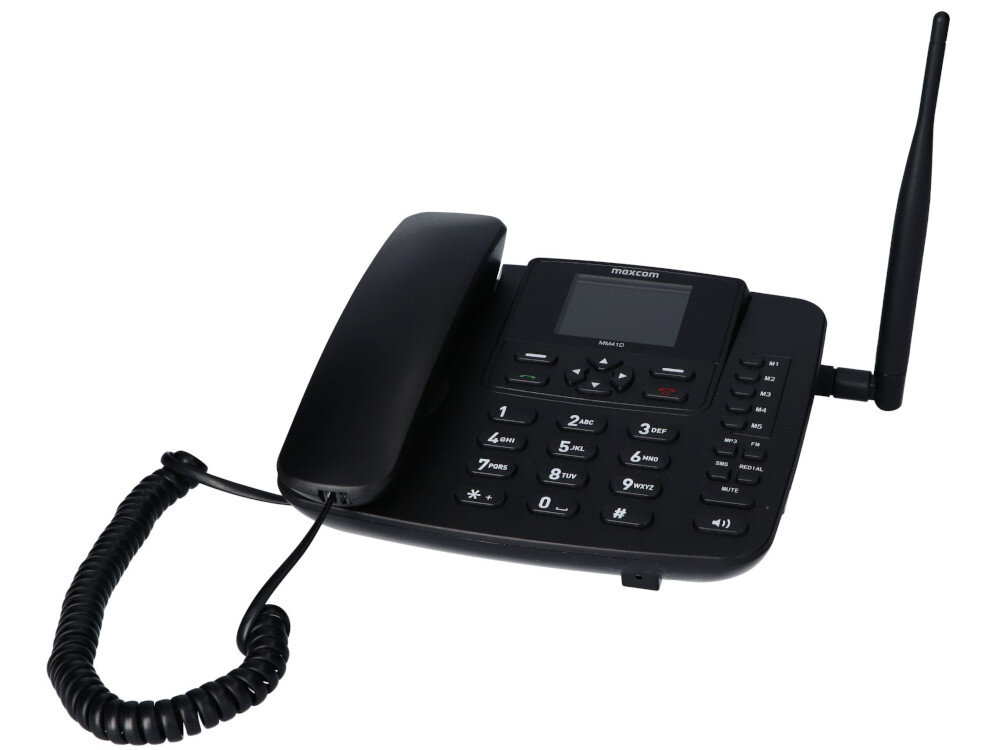 Telefon MAXCOM MM41D Czarny nowoczesny stacjonarny telefon w jakości VoLTE sieć LTE 4G