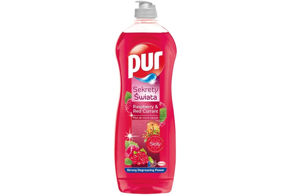 Plyn do mycia naczyn PUR Sekrety swiata Raspberry & Red Currant 750 ml pojemnosc uzytkowanie myje odtluszcza
