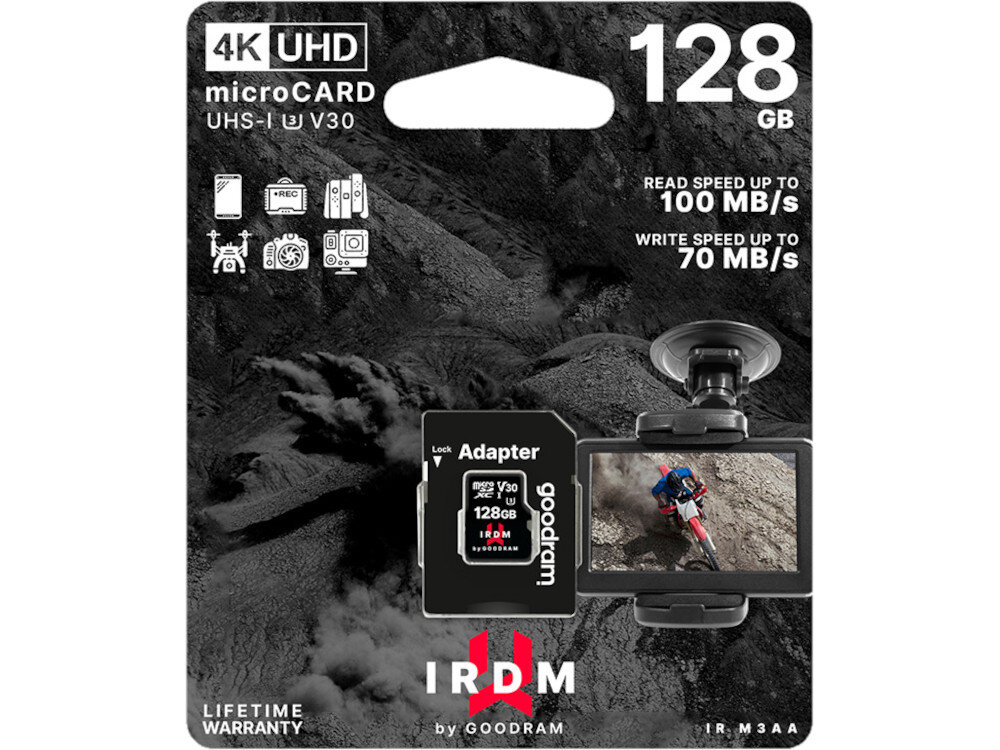Karta pamieci GOODRAM IRDM microSDXC  128GB + Adapter opakowanie