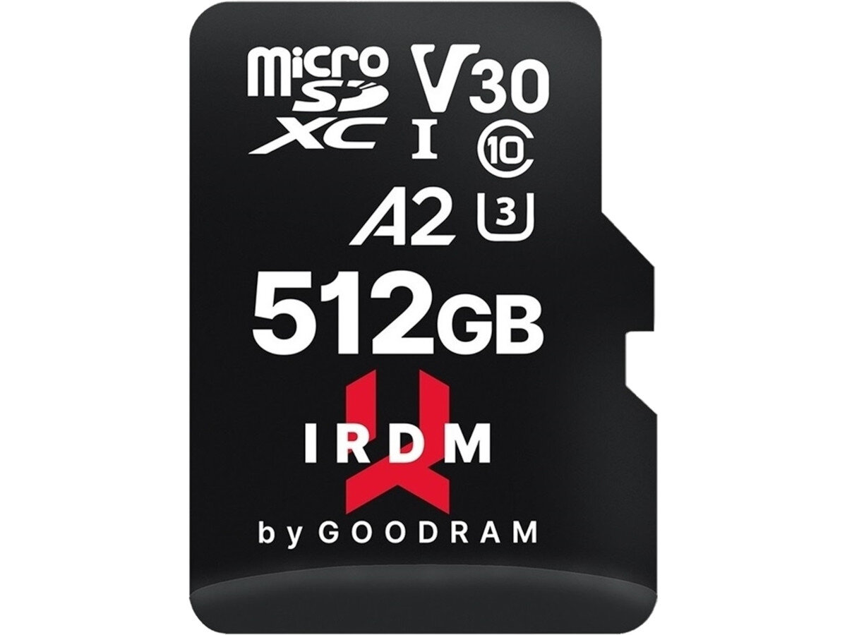 Karta pamieci GOODRAM IRDM microSDXC 512GB + Adapter pelna kompatybilosc z systemem Android