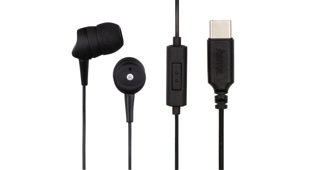 Słuchawki dokanałowe HAMA Basic4Phone USB-C Czarny muzyka połączenia wtyk