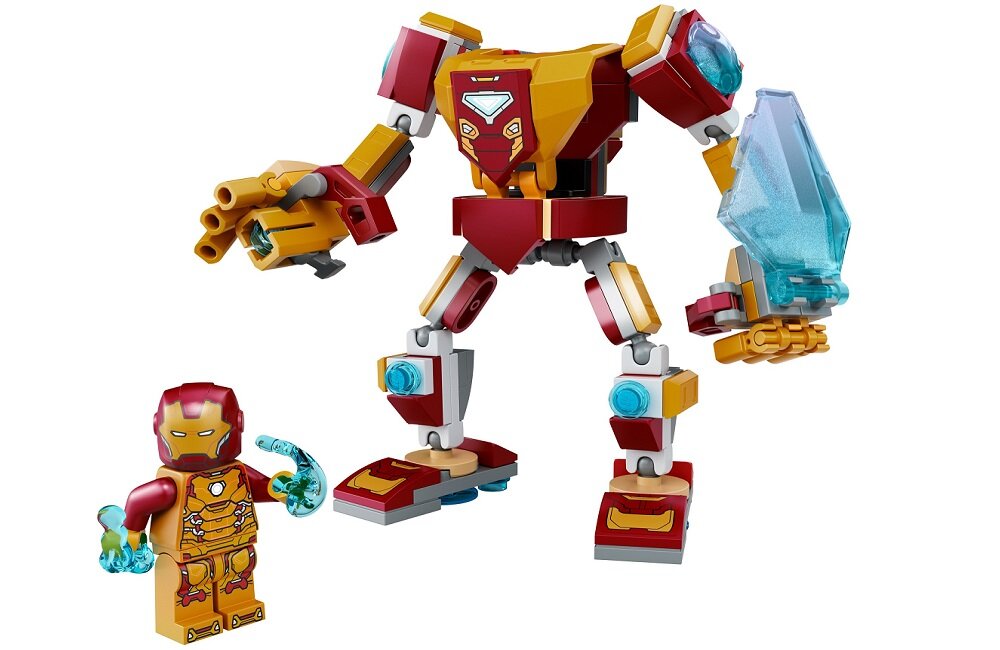 LEGO Marvel Mechaniczna zbroja Iron Mana 76203 Ekscytujące przygody dla młodych superbohaterów Pomysłowa zabawka i atrakcyjna ozdoba