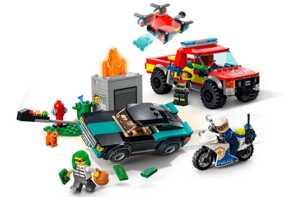 LEGO City Akcja strażacka i policyjny pościg 60319 Zawartość opakowania
