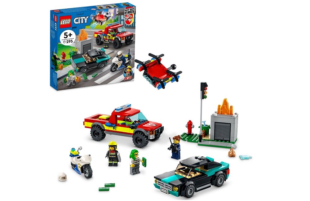 LEGO City Akcja strażacka i policyjny pościg 60319 Wygodne przechowywanie 