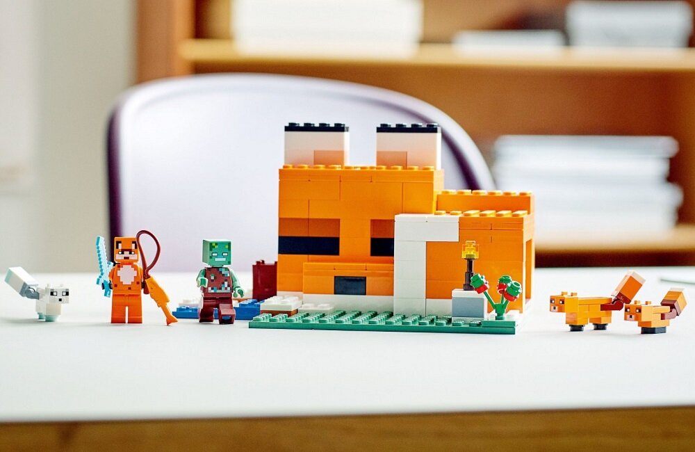 LEGO Minecraft Siedlisko lisów 21178 W środku czekają odlotowe funkcje do odkrycia