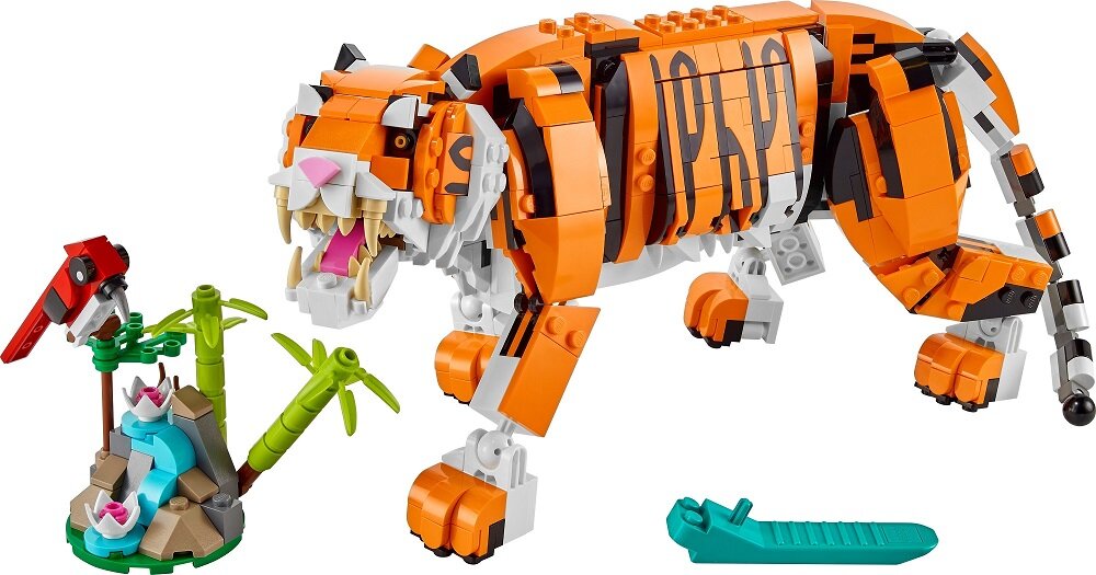 LEGO Creator Majestatyczny tygrys 31129 Nie ograniczaj się do jednej konstrukcji Zestaw oferuje aż trzy modele do zbudowania