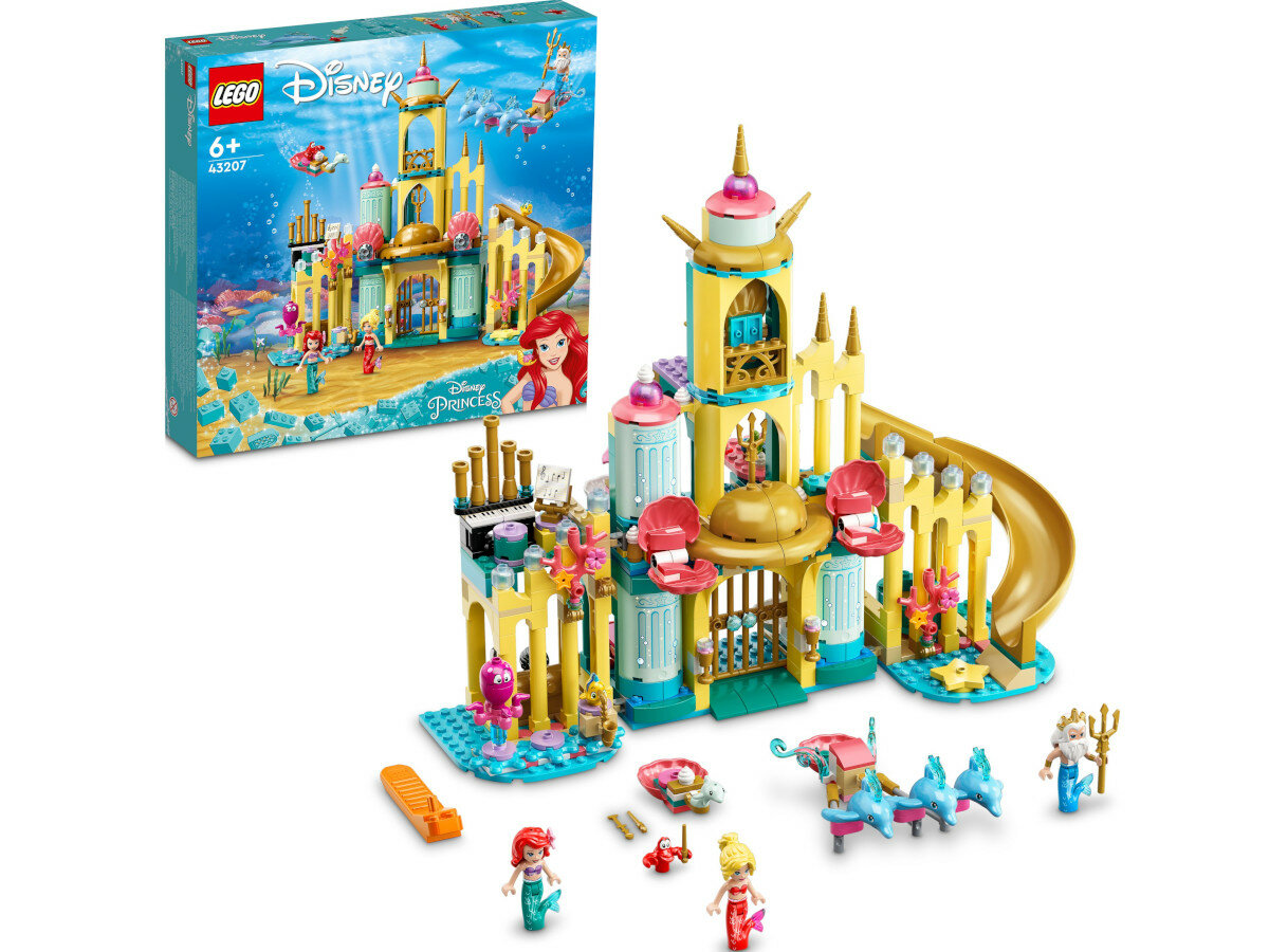 LEGO Disney Podwodny pałac Arielki 43207 zawartosc zestawu