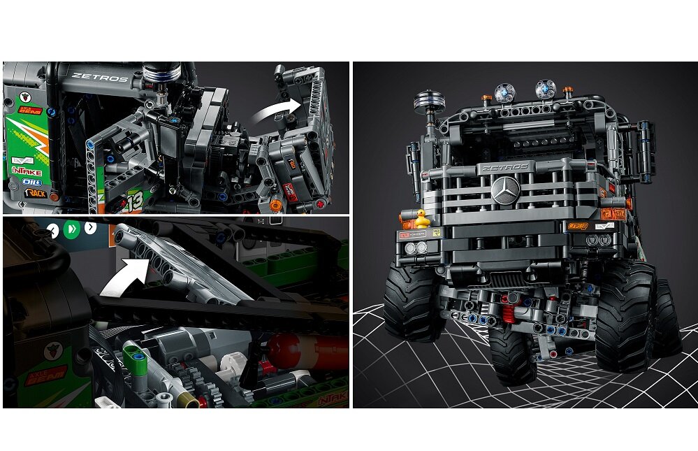 LEGO Technic Ciężarówka Mercedes Benz Zetros 42129 realistyczne elementy