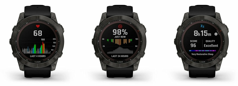 Смарт-годинник GARMIN Fenix ​​серії 7, екран, батарея, пам'ять, керування музикою, ємність, дозвіл, ремінець, спортивні датчики здоров'я, пульс, пульс, частота серцевих скорочень.