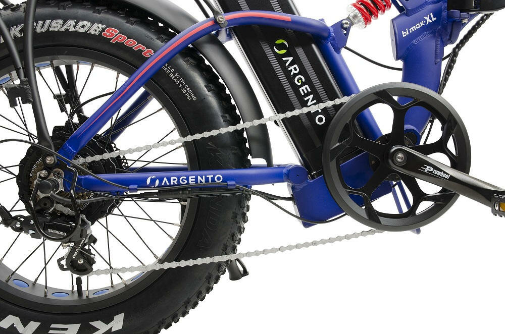 Rower elektryczny ARGENTO Fat Bi Max XL U17 20 cali Niebieski silnik bezszczotkowy moc w centralnym punkcie roweru