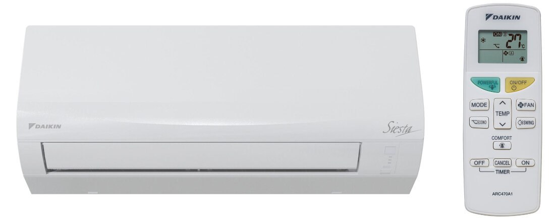 Klimatyzator DAIKIN Split Sensira Siesta 5.0 KW temperatura Tryb oszczedzania energii Sterownik Daikin Residential Controller