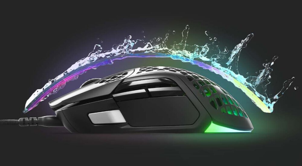 Mysz STEELSERIES Aerox 5 prędkość światła lekka mysz programowalne przyciski ochrona aqua rewolucja kontrola PTFE  RGB kabel chwyt komfort