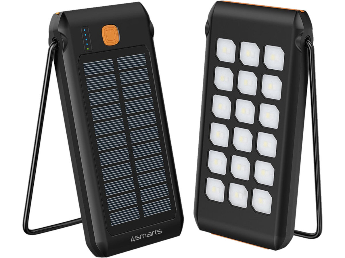 Powerbank solarny 4SMARTS TitanPack Flex 10000mAh Czarno-pomarańczowy przeznaczenie funkcje