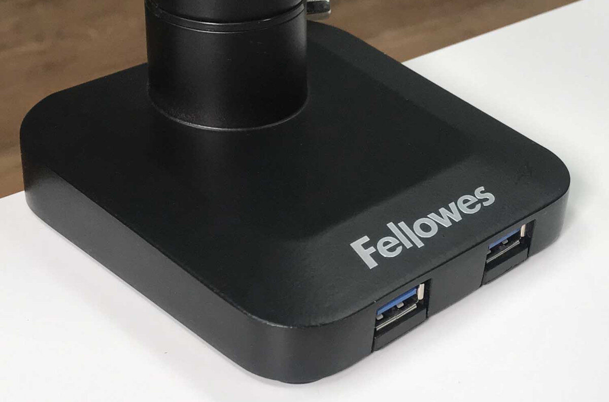 Uchwyt do monitora FELLOWES Platinum Series 8043301 32 cali Czarny porty złącza hub