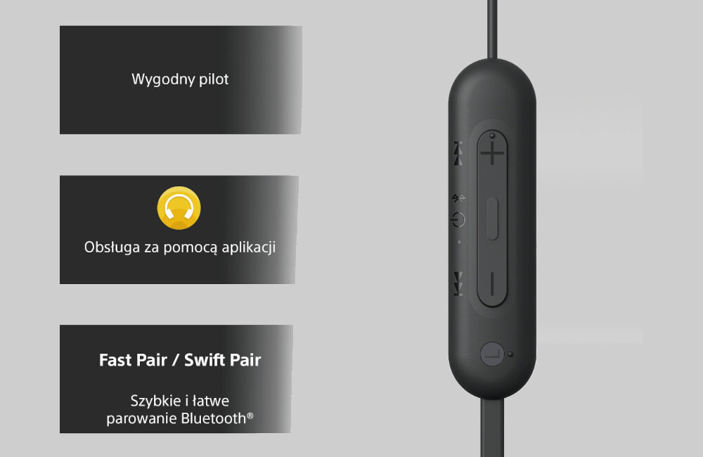 Słuchawki dokanałowe SONY WI-C100 kolory wygoda waga komfort 