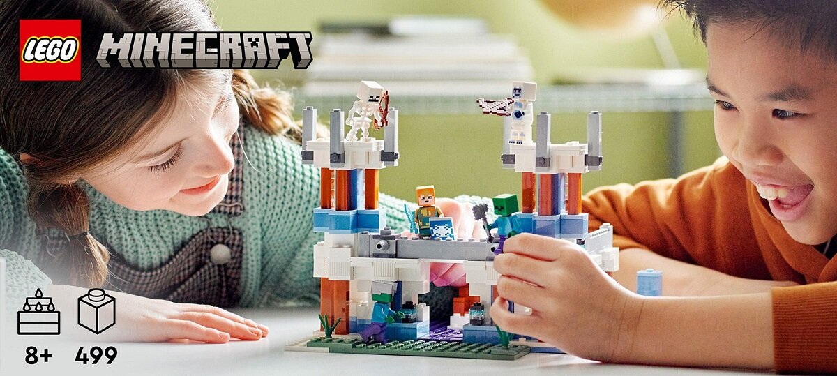 LEGO Minecraft Lodowy zamek 21186 Przygody rodem z Minecrafta Sprawdź co jest w skrzyni ze skarbami