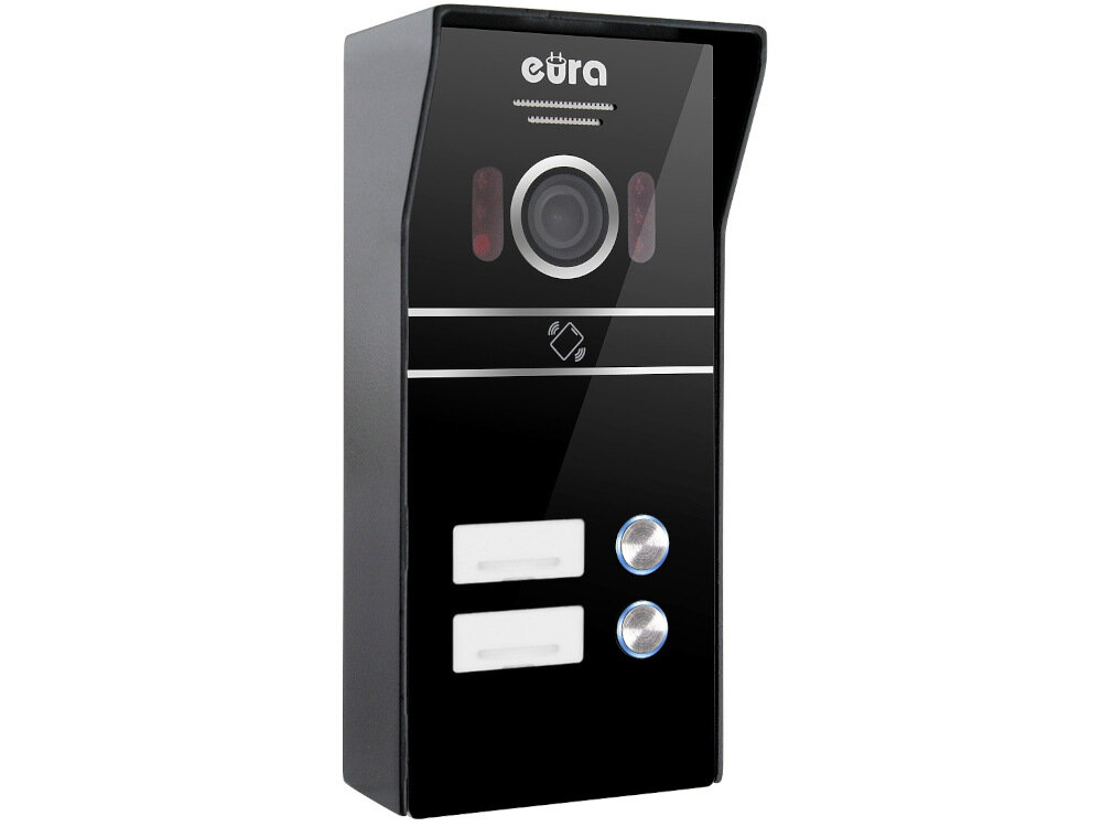 Zestaw wideodomofonowy EURA VDP-82C5 Czarny kaseta wspolczynnik ochrony IP65 specjalny daszek