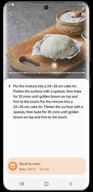 Instrukcje w przepisie z aplikacji SmartThings Cooking przedstawione na grafice