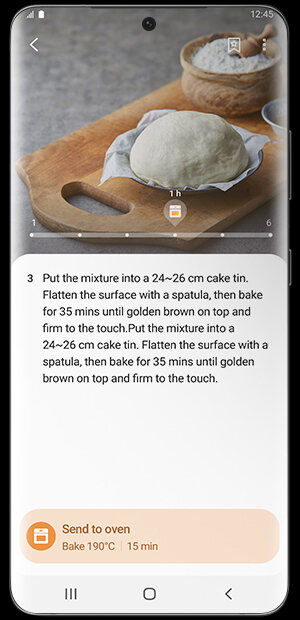 W SmartThings Cooking znajdują się szczegółowe przepisy, których przykład pokazano na zrzucie ekranu