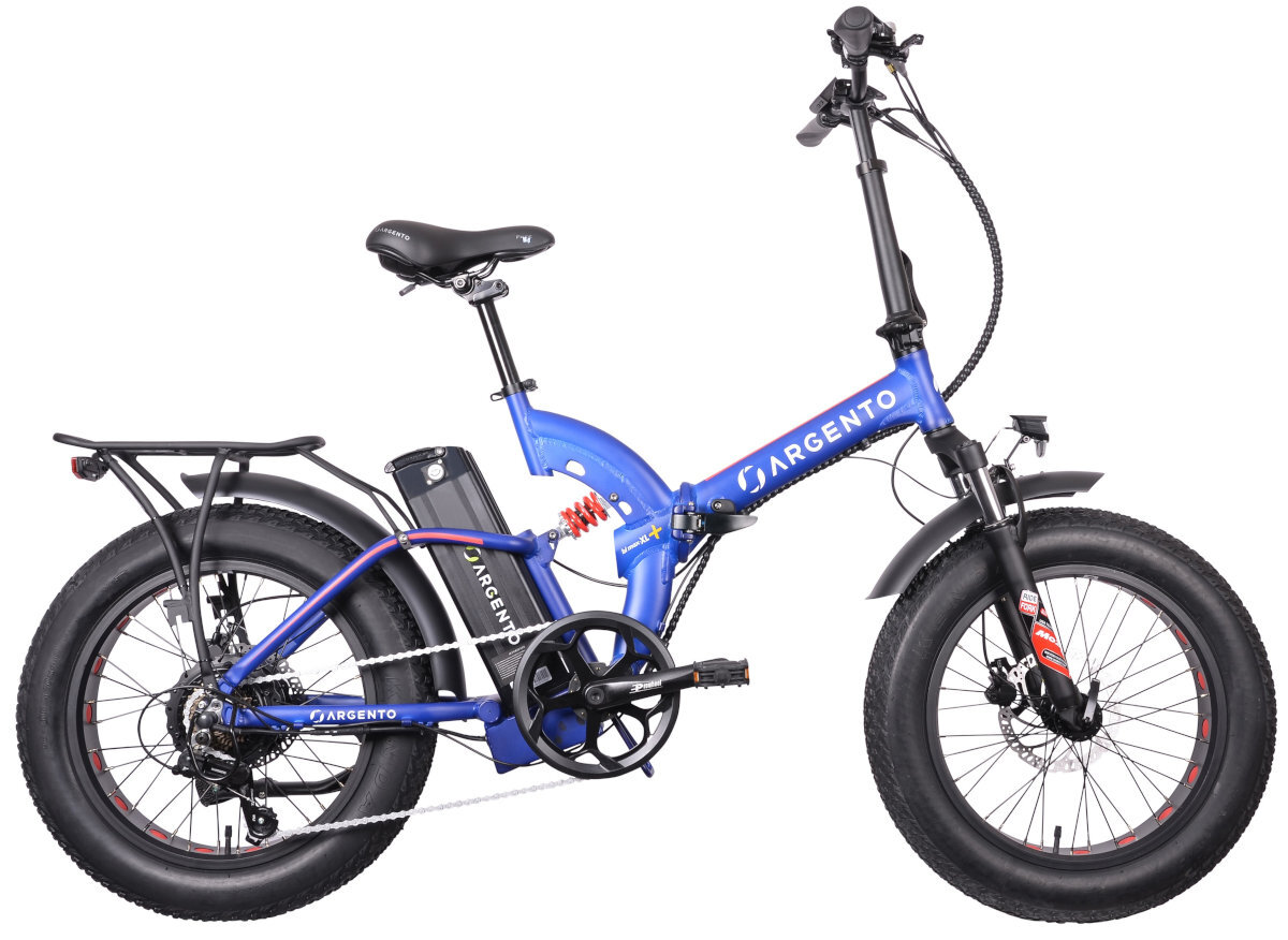 ROWER ELEKTRYCZNY SKŁADANY ARGENTO FAT BI MAX XL PLUS 20 NIEBIESKI D44 17 jazda z klasa rower z wyswietlaczem i dzwonkiem miejski rower elektryczny