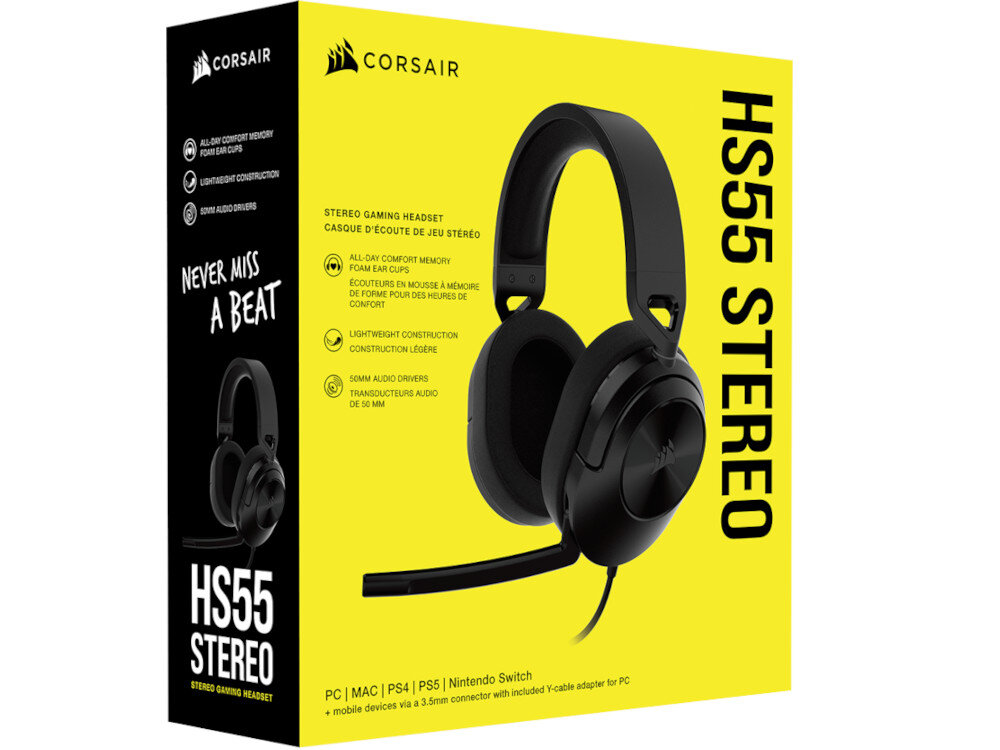 Sluchawki CORSAIR HS55 Stereo Czarny zawartosc opakowania