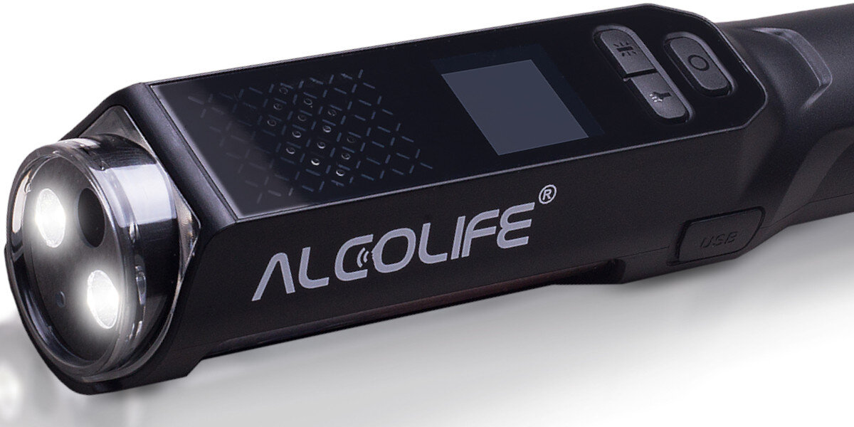 Alkomat ALCOLIFE F8 bateria latarka zbijak magnes