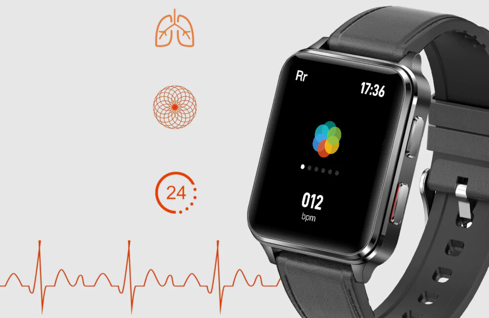 Smartwatch KUMI GT5 Pro alert saturacja pulsometr pulsoksymetr temperatura