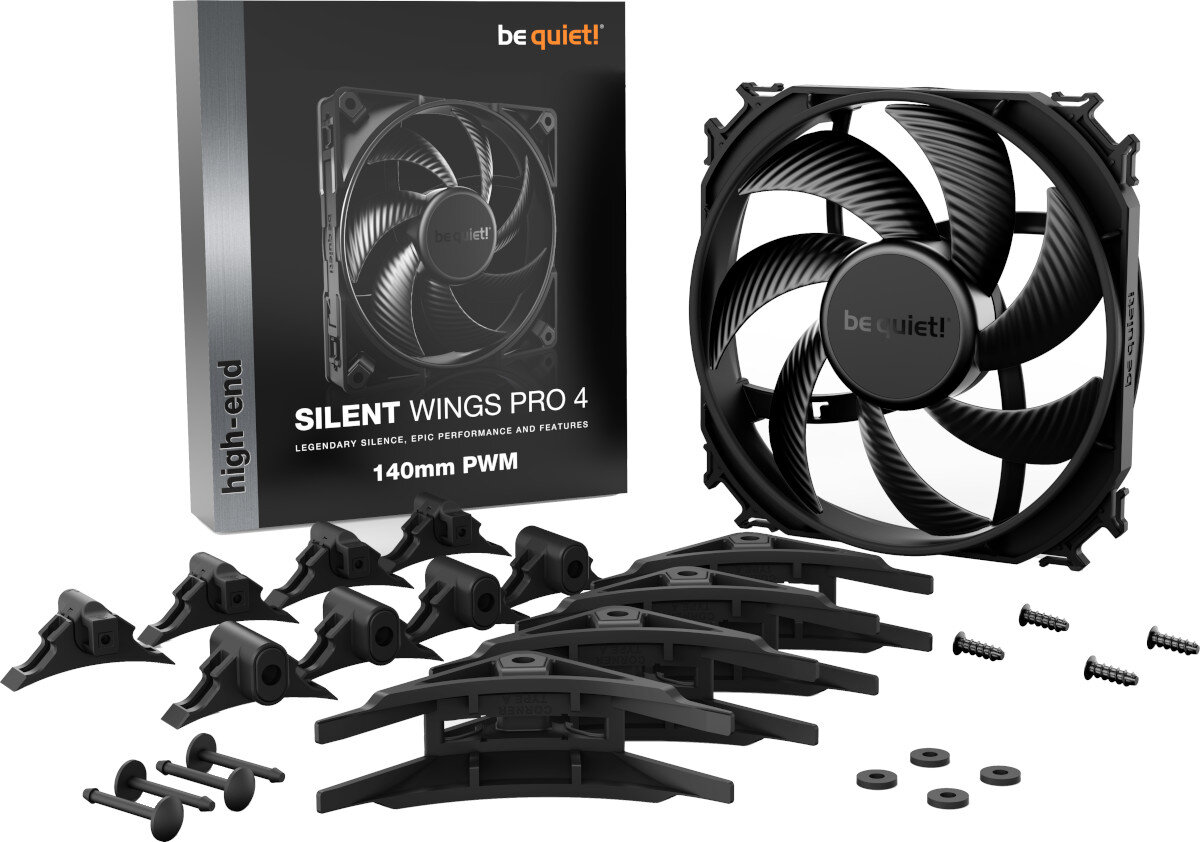 Wentylator BE QUIET! Silent Wings Pro 4 BL099 opakowanie zestaw akcesoria