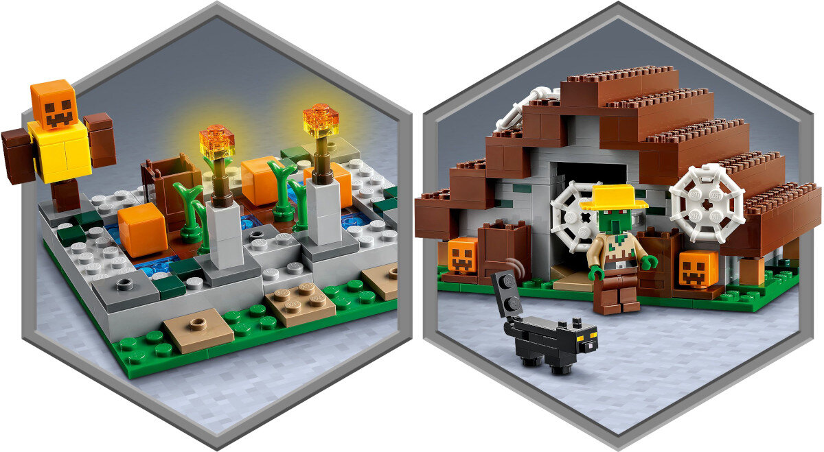 LEGO Minecraft Opuszczona wioska 21190 dom pole dyniowe