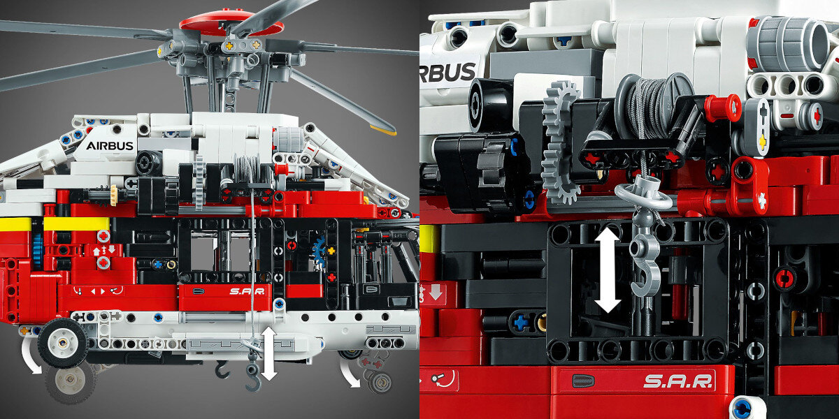 LEGO Technic Helikopter ratunkowy Airbus H175 42145 podwozie wyciagarka