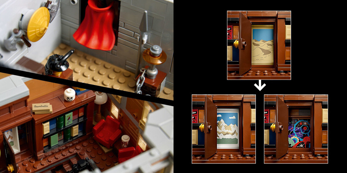 LEGO Marvel Sanctum Sanctorum 76218 przedmioy elementy biblioteka portal