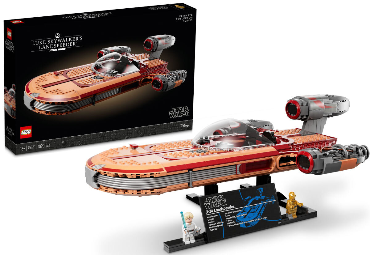 LEGO Star Wars smigacz Luke’a Skywalkera 75341 elementy wymiary