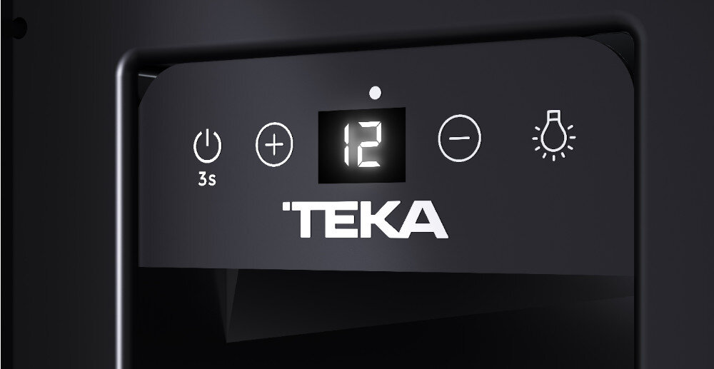 Chłodziarka do wina TEKA RVI 10024 GBK panel wyświetlacz ustawienia oświetlenie LED