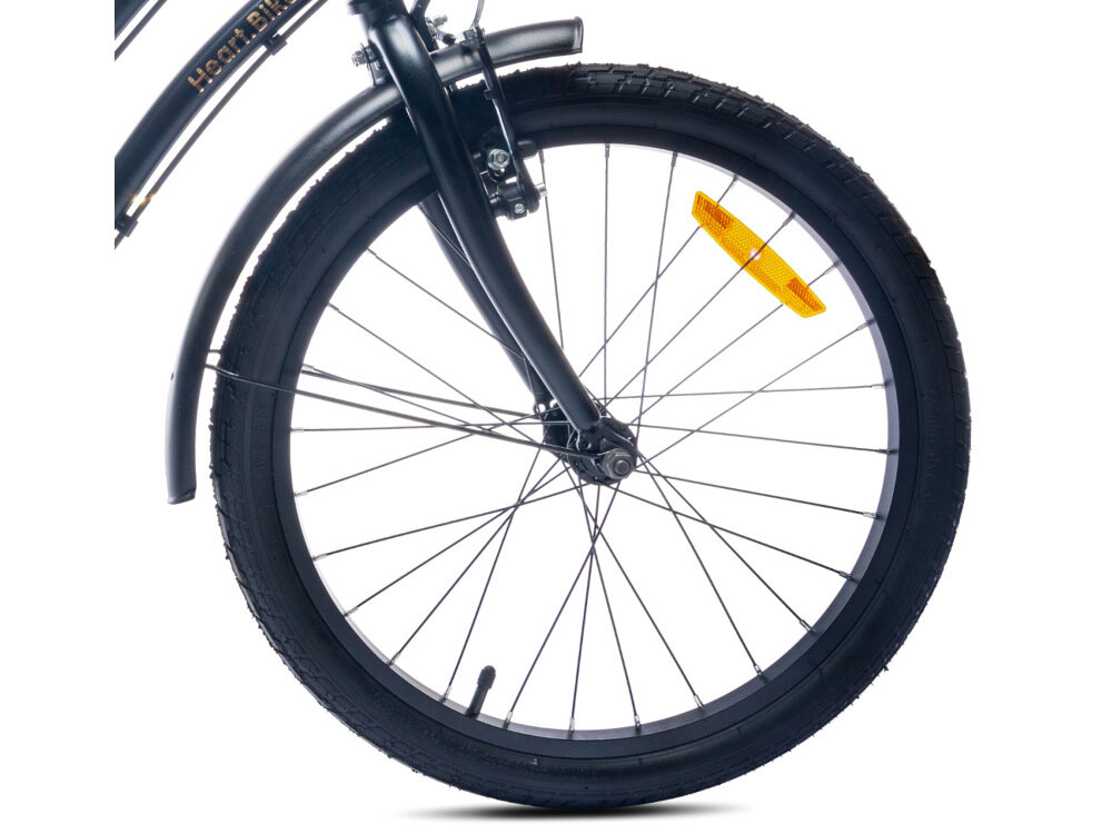 Rower dziecięcy SUN BABY Heart Bike 20 cali dla dziewczynki Czarny koła 20-calowe aluminiowe obręce błotniki w Czarnym kolorze regularne sprawdzanie ciśnienia powietrza wartość na bocznej części opony