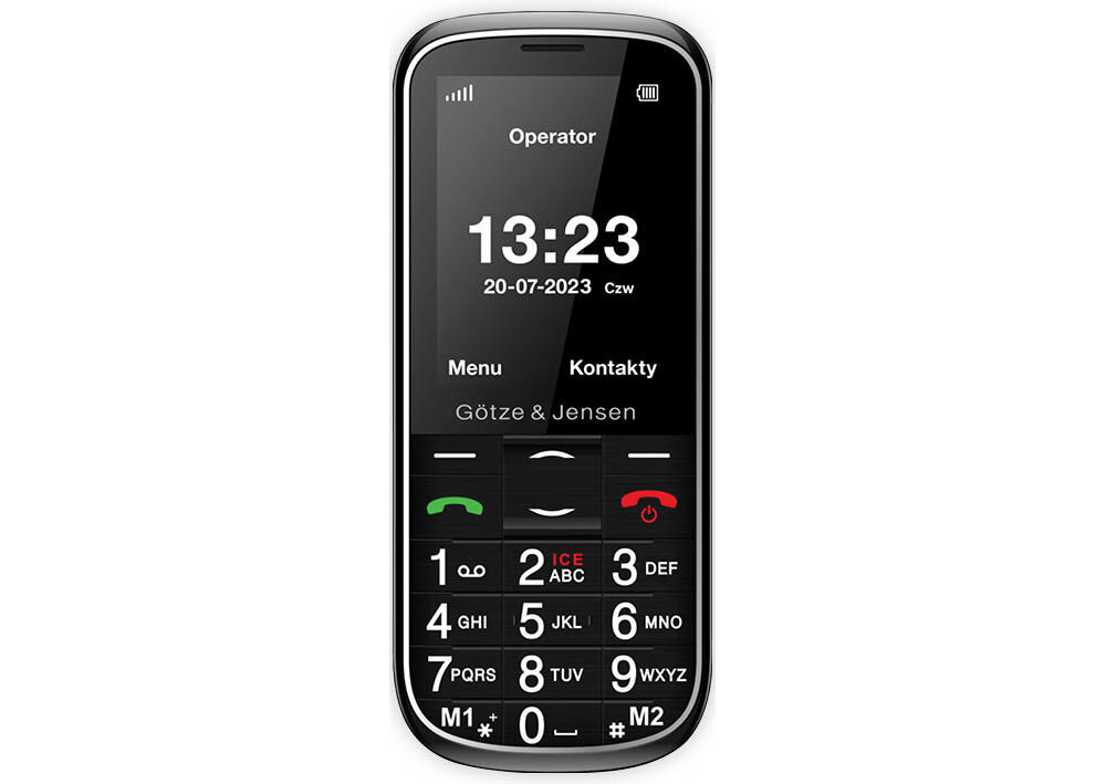 Telefon GSM GOTZE & JENSEN GFE38 Czarny przycisk sos radio fm