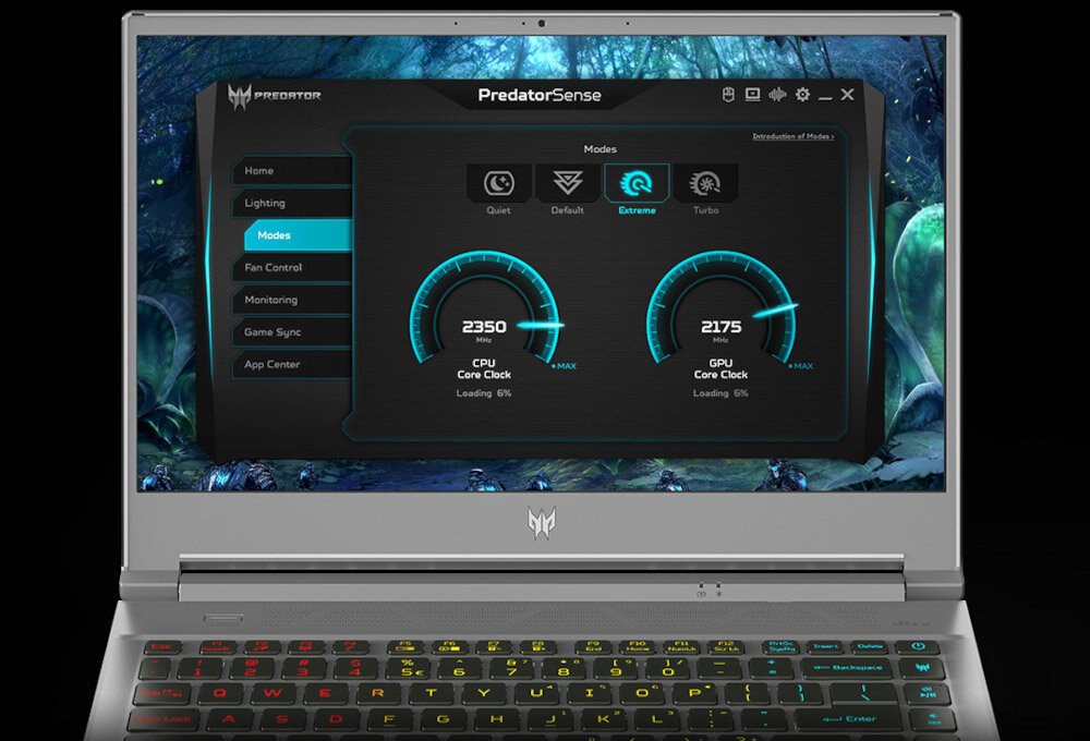 Laptop ACER Predator Triton 300 PT314-51S-753T aplikacja ustawienia tryby klawiatura