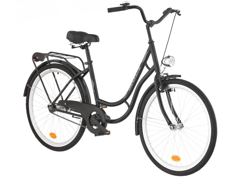 Rower miejski DAWSTAR Moly 1B 28 cali damski Czarny do jazdy po ścieżkach rowerowych ulicach do codziennych dojazdów praktyczny ekologiczny środek transportu w klasycznym Czarnym kolorze