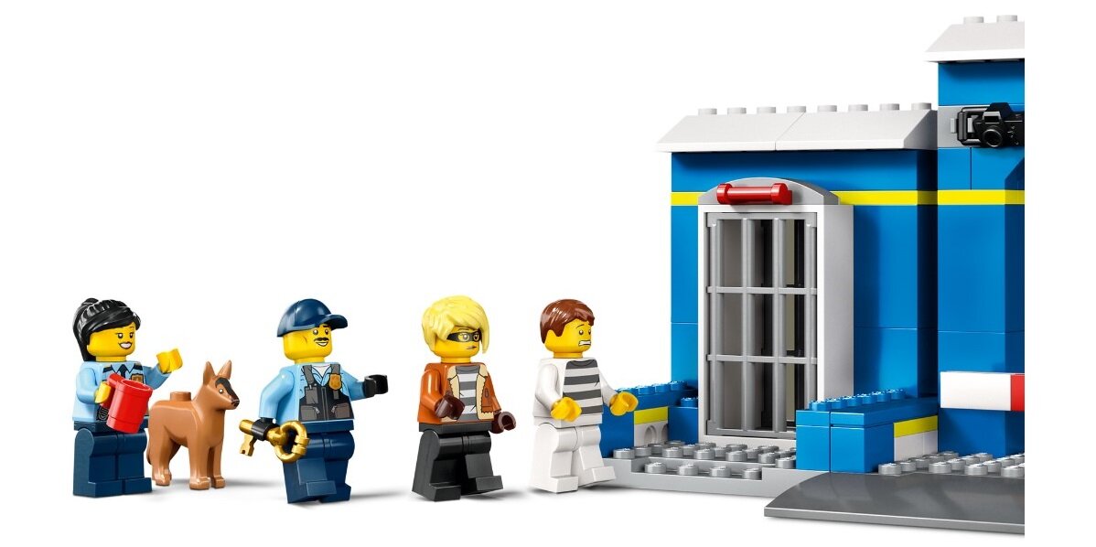 LEGO City Posterunek policji – pościg 60370 dziecko kreatywność zabawa nauka rozwój klocki figurki minifigurki jakość tradycja konstrukcja nauka wyobraźnia role jakość bezpieczeństwo wyobraźnia budowanie pasja hobby funkcje biuro więzenie złodziej ucieczka instrukcje radiowóz  motocykl