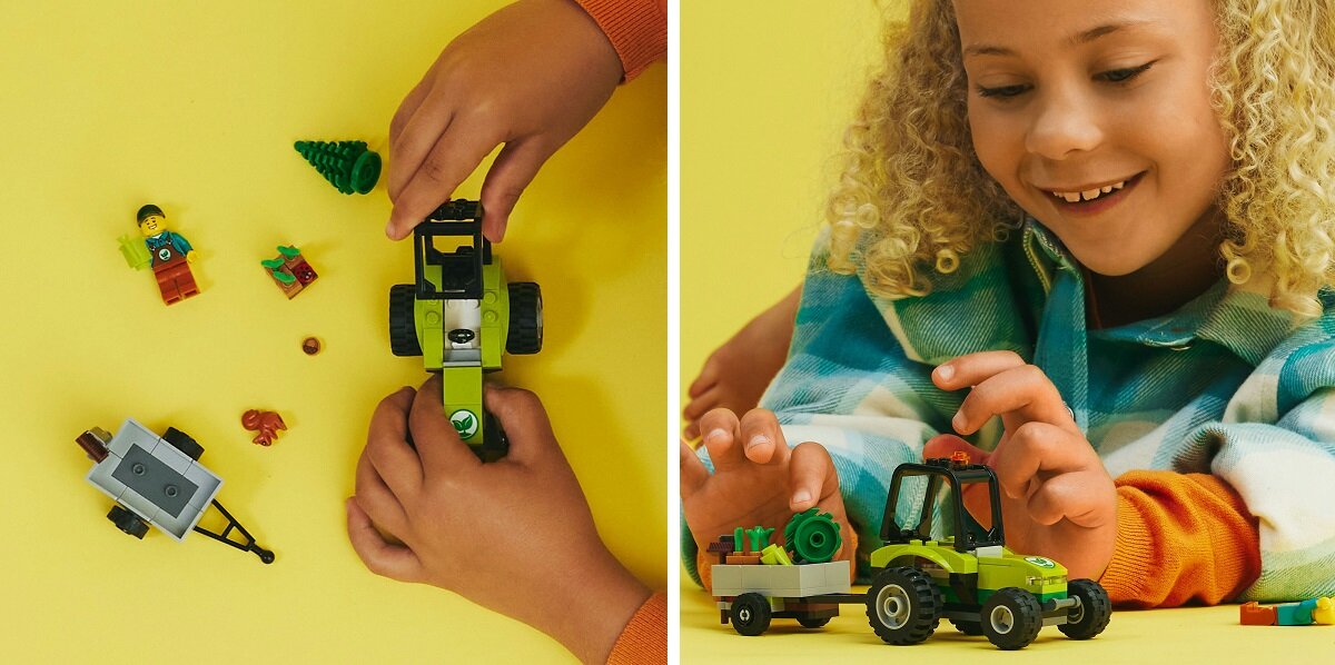 LEGO City Traktor w parku 60390 dziecko kreatywność zabawa nauka rozwój klocki figurki minifigurki jakość tradycja konstrukcja nauka wyobraźnia role jakość bezpieczeństwo wyobraźnia budowanie pasja hobby funkcje instrukcje