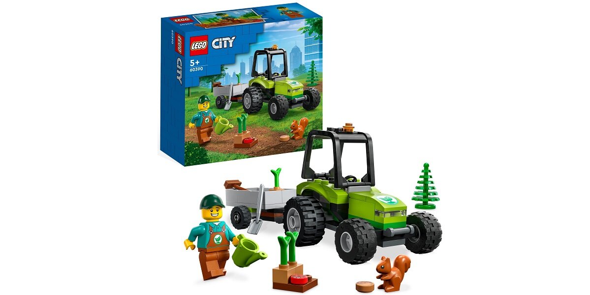 LEGO City Traktor w parku 60390 dziecko kreatywność zabawa nauka rozwój klocki figurki minifigurki jakość tradycja konstrukcja nauka wyobraźnia role jakość bezpieczeństwo wyobraźnia budowanie pasja hobby funkcje instrukcje
