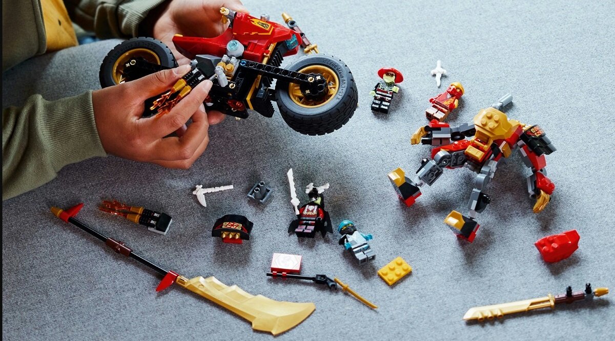 LEGO Ninjago Jeździec-Mech Kaia EVO 71783 dziecko kreatywność zabawa nauka rozwój klocki figurki minifigurki jakość tradycja konstrukcja nauka wyobraźnia role jakość bezpieczeństwo wyobraźnia budowanie pasja hobby funkcje instrukcje