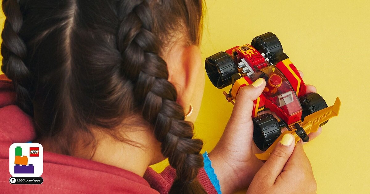 LEGO NINJAGO Samochód wyścigowy ninja Kaia EVO 71780 dziecko kreatywność zabawa nauka rozwój klocki figurki minifigurki jakość tradycja konstrukcja nauka wyobraźnia role jakość bezpieczeństwo wyobraźnia budowanie pasja hobby funkcje instrukcja aplikacja LEGO Builder
