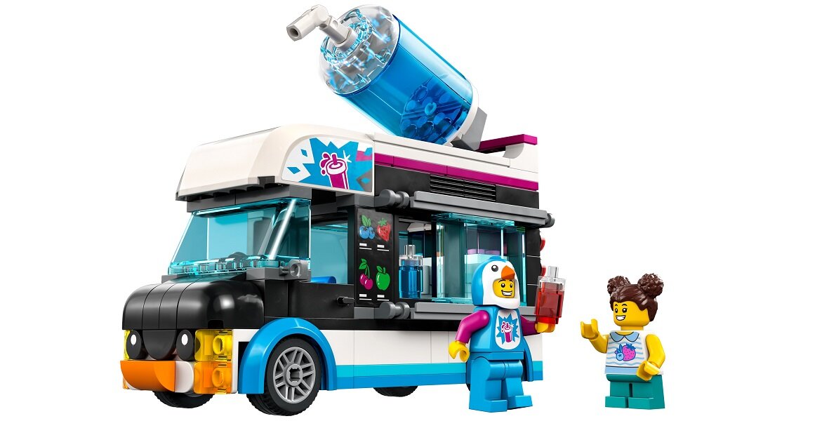 LEGO City Pingwinia furgonetka ze slushem 60384 dziecko kreatywność zabawa nauka rozwój klocki figurki minifigurki jakość tradycja konstrukcja nauka wyobraźnia role jakość bezpieczeństwo wyobraźnia budowanie pasja hobby funkcje instrukcje