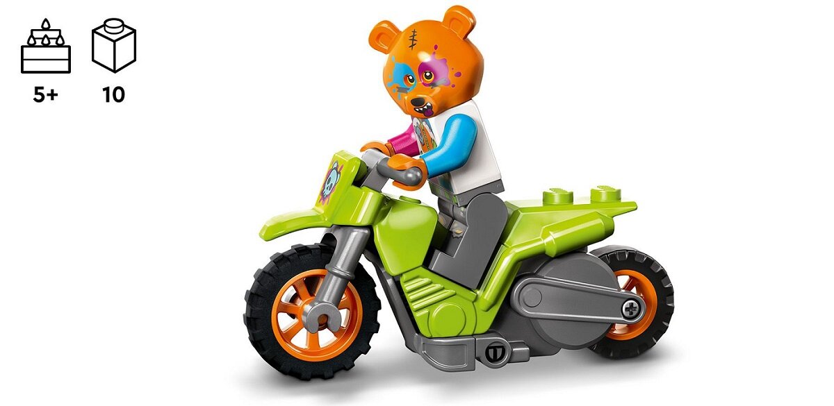 LEGO City Motocykl kaskaderski z niedźwiedziem 60356 dziecko kreatywność zabawa nauka rozwój klocki figurki minifigurki jakość tradycja konstrukcja nauka wyobraźnia role jakość bezpieczeństwo wyobraźnia budowanie pasja hobby funkcje instrukcja aplikacja LEGO Builder