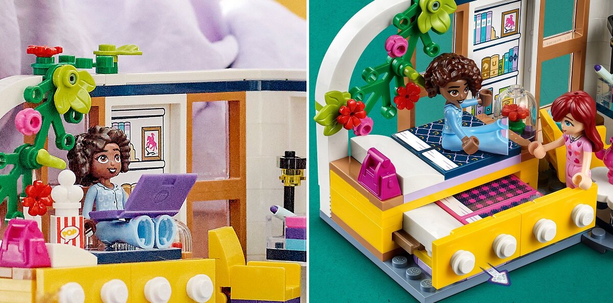 LEGO Friends Pokój Aliyi 41740 dziecko kreatywność zabawa nauka rozwój klocki figurki minifigurki jakość tradycja konstrukcja nauka wyobraźnia role jakość bezpieczeństwo wyobraźnia budowanie pasja hobby funkcje instrukcje Paisley Aliya akcesoria