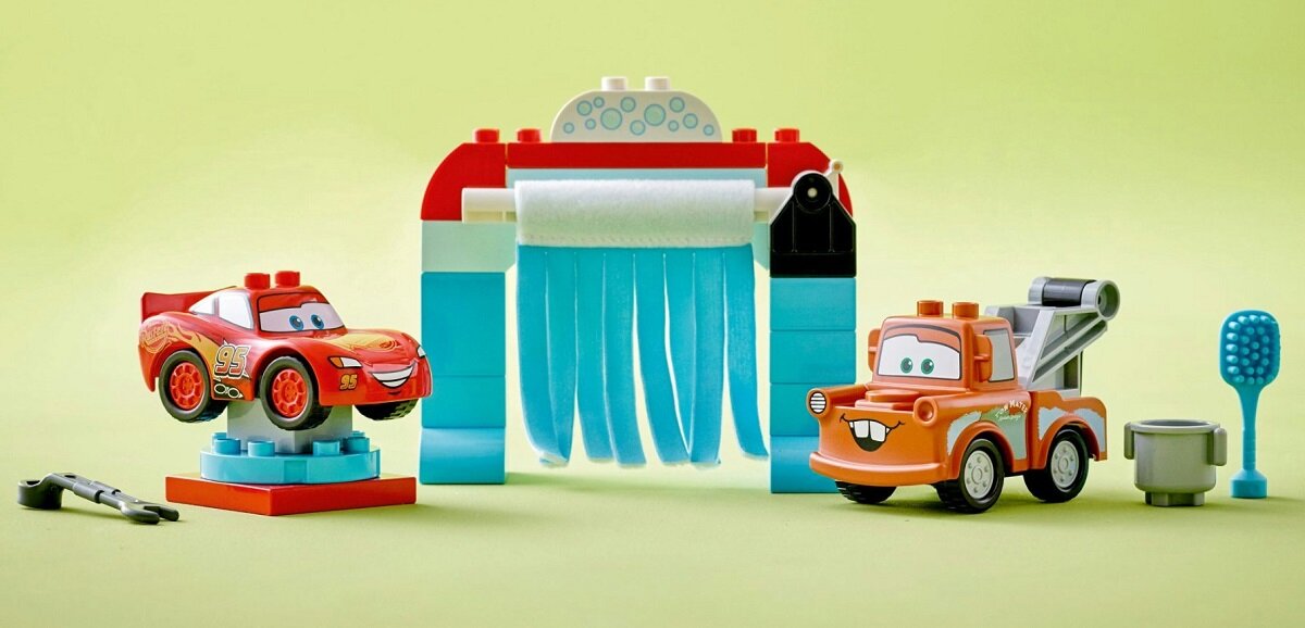 LEGO Duplo Zygzak McQueen i Złomek - myjnia 10996 dziecko kreatywność zabawa nauka rozwój klocki figurki minifigurki jakość tradycja konstrukcja nauka wyobraźnia role jakość bezpieczeństwo wyobraźnia budowanie pasja hobby funkcje instrukcje